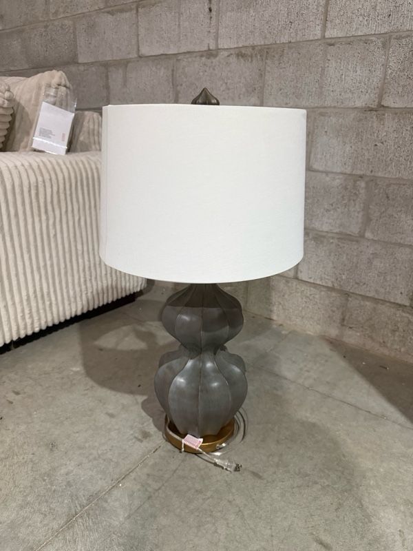 Clearance Crestview Collection Garnet Grey Wash/Gold Leaf Table Lamp-0