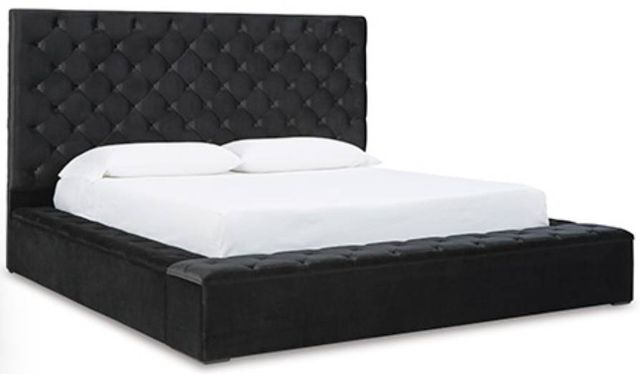Signature Design by Ashley® Lindenfield 6-Piece Silver King Upholstered Storage Bed Set-1