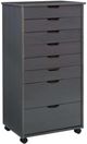 Linon Cary Gray 8-Drawer Rolling Storage Cart-0