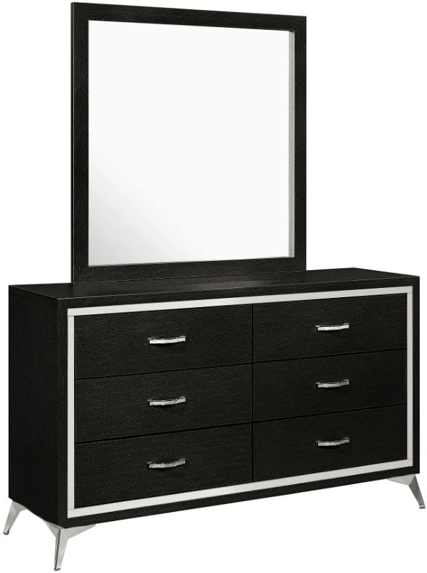 New Classic® Home Furnishings Huxley Black Dresser and Mirror-0