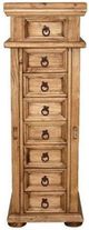 Million Dollar Rustic Brown Jewelry Chest with Side Mirror -0
