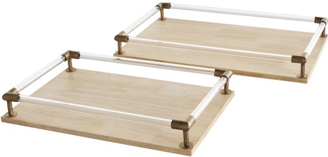 Deco Marche 2-Piece Light Brown Tray-1