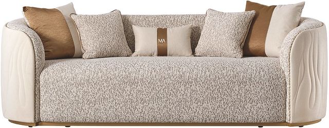 Michael Amini® Gineverra Biscotti/Ivory Gold Bouclé Sofa-2