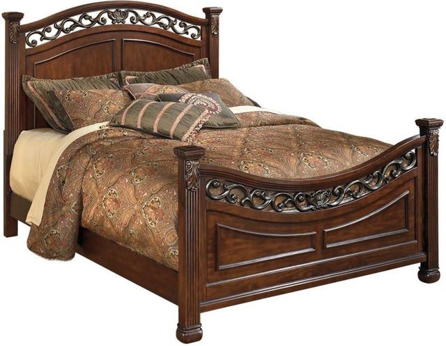 Signature Design by Ashley® Leahlyn 4-Piece Warm Brown California King Panel Bed Set-1