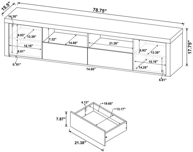 Coaster® Jude Glossy White 79" TV Stand-4