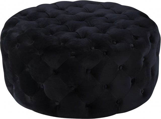 Meridian Furniture Addison Black Velvet Ottoman-0