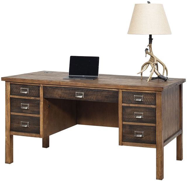 Martin Furniture Heritage Hickory Half Pedestal Desk-0