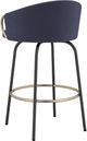 Inspire™ Lavo Blue/Black/Aged Gold 26" Counter Stool W/Swivel, Set Of 2-2