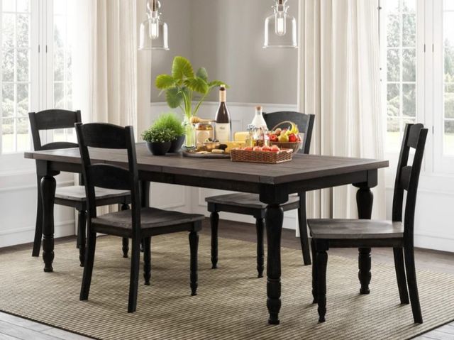 Jofran Inc. Madison County Vintage Black Slatback Dining Side Chair-1
