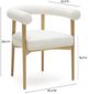 TOV Furniture Spara Natural/White Vegan Leather Dining Arm Chair-2