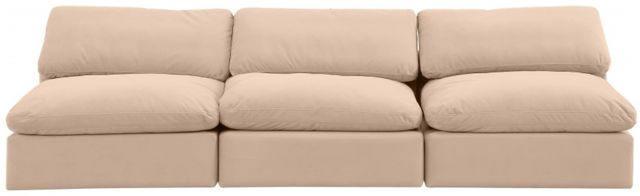 Meridian Furniture Comfy 3-Piece Beige Velvet Armless Sofa-1