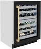 ZLINE Autograph Edition Touchstone 4.8 Cu. Ft. Stainless Steel Wine Cooler with Black Matte Glass Door and Champagne Bronze Handle-2