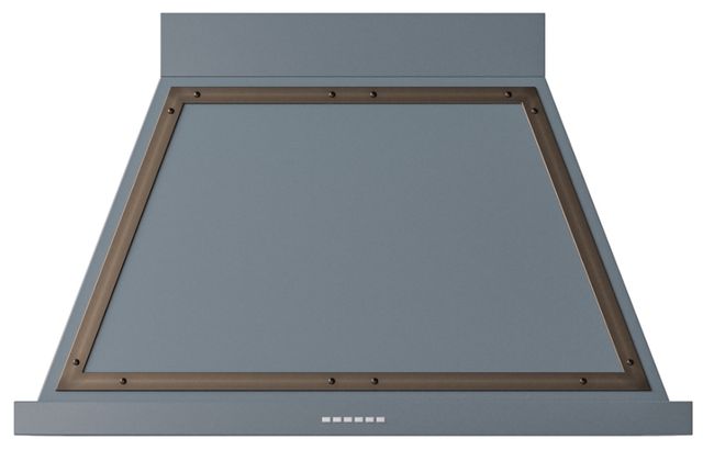 Ilve® Nostalgie II Noblesse 40'' Blue Gray Wall Mounted Range Hood with Burnished Trim-0