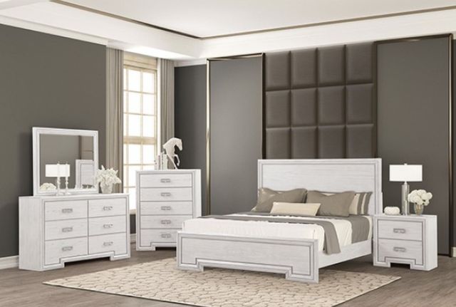 Furniture of America® Basilone Rustic White Dresser-1