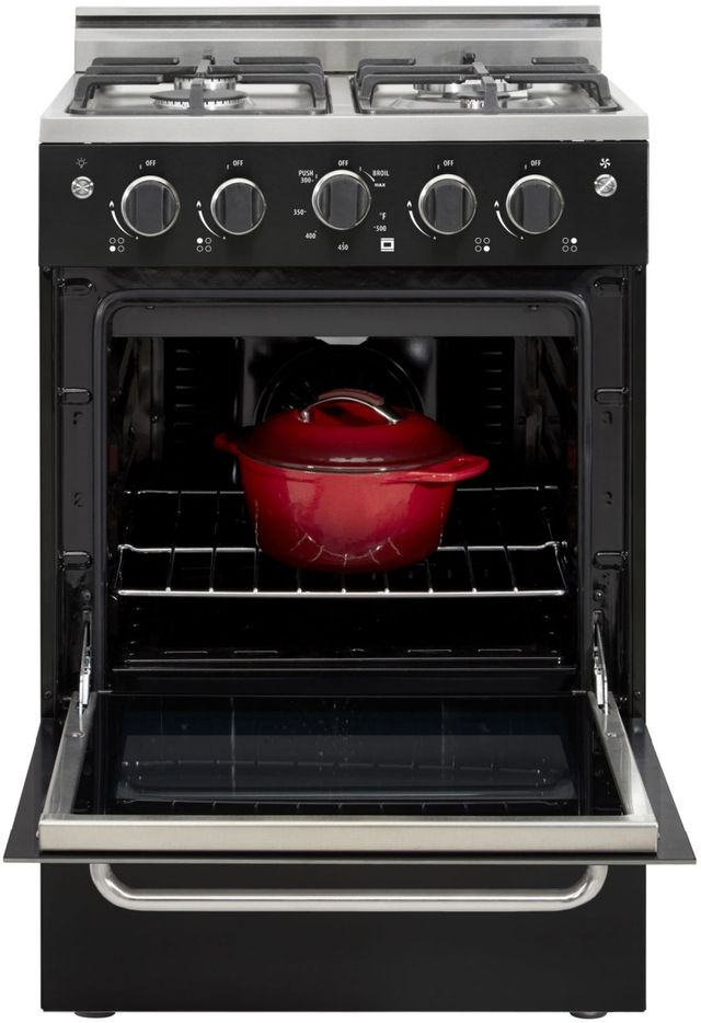 Unique® Appliances Prestige 24" Black Freestanding Gas Range-2