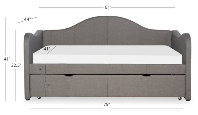 Powell® Upholstered Gray Twin Day Bed-2