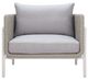 Zuo® Modern Frais Gray/White Aluminum Fabric Outdoor Accent Chair-1