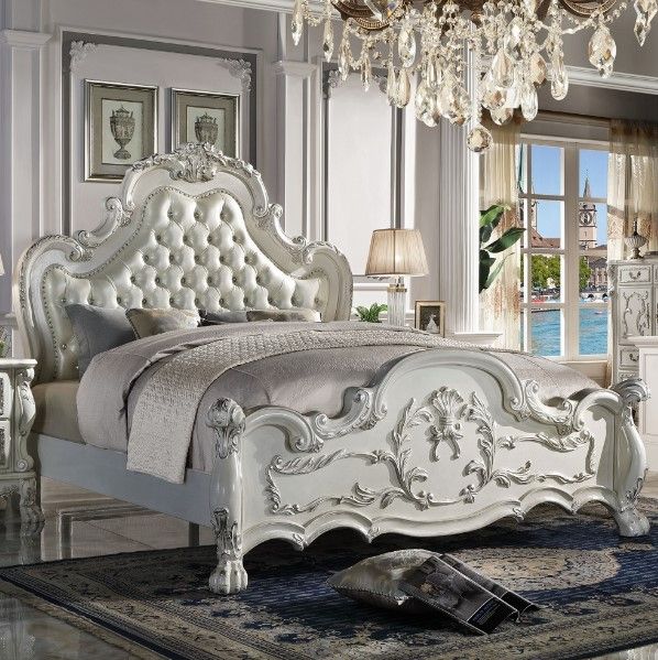 ACME Furniture Dresden Bone White/White Queen Panel Bed-1