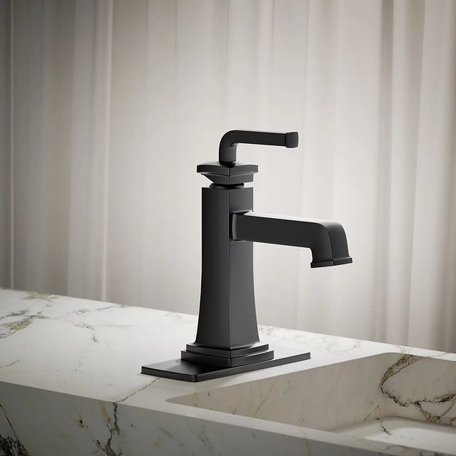 KOHLER® Riff® Matte Black Single-Handle Bathroom Sink Faucet-3