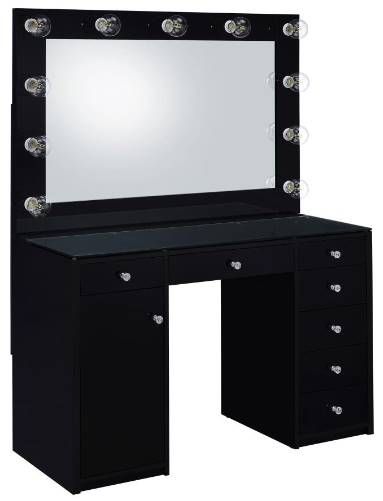 Coaster® Acena 2-Piece Black High Gloss Vanity Set-0