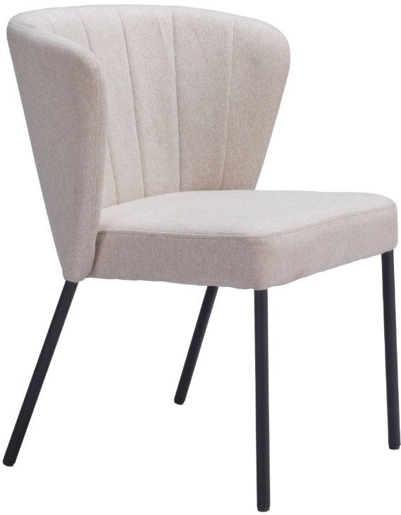 Zuo® Modern Aimee 2-Piece Beige/Black Dining Side Chair Set-1