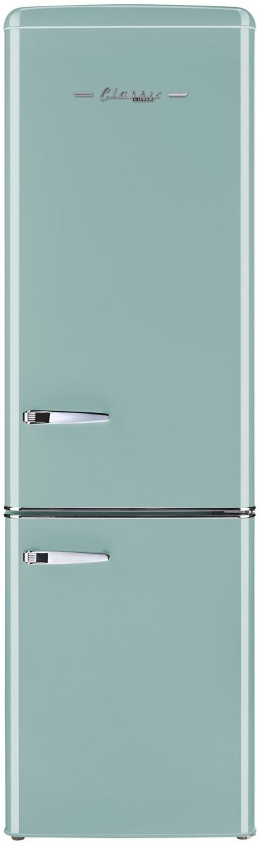 Unique® Appliances Classic Retro 22" 8.7 Cu. Ft. Ocean Mist Turquoise Counter Depth Bottom Freezer Refrigerator-0