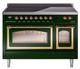 Ilve® Nostalgie II Noblesse 48'' Emerald Green Pro Style Induction Range with Brass Trim-0