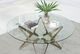 Furniture of America® Alvise Glass Top End Table with Champagne Cross Legs-2