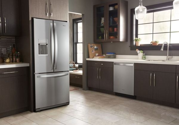 Whirlpool refrigerator in modern kitchen