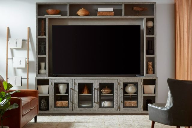 aspenhome® Paige Heather Gray 97" Console and Hutch-1