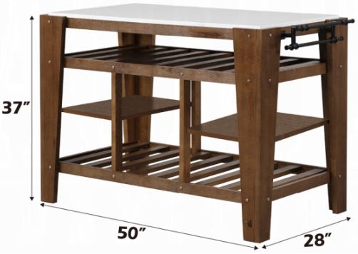 ACME Furniture Alaroa Rustic Brown Kitchen Island-2