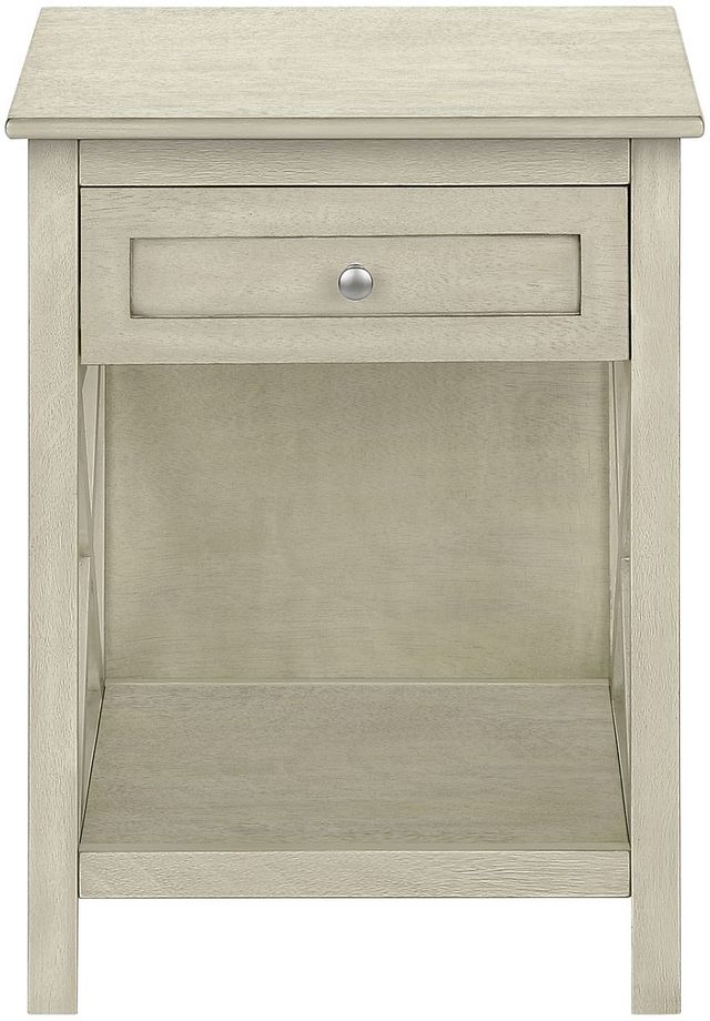 Monarch Specialties Inc. Antique White Veneer 2-Tier End Table-1