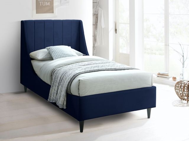 Meridian Furniture Eva Navy Velvet Twin Bed-3
