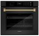 ZLINE Autograph Edition Professional 30" Black Stainless Steel True Convection Single Wall Oven with Air Fry and Self Clean with Champagne Bronze Helix Handle -0