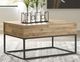 Signature Design by Ashley® Gerdanet Natural Lift Top Coffee Table with Black Base-3