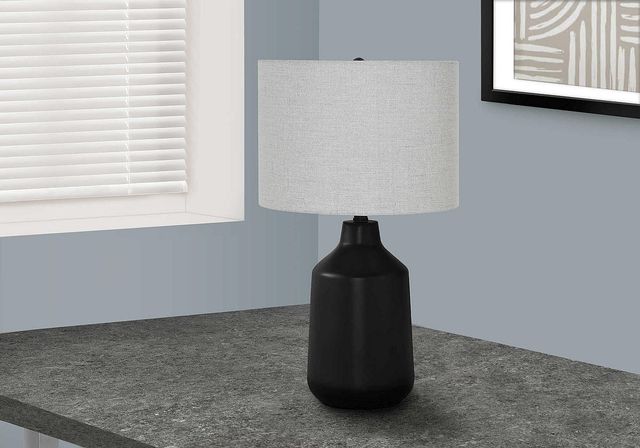 Monarch Specialties Inc. 24"H Black Concrete Table Lamp-4