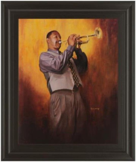 Classy Living Trumpet Player Wall Art-0