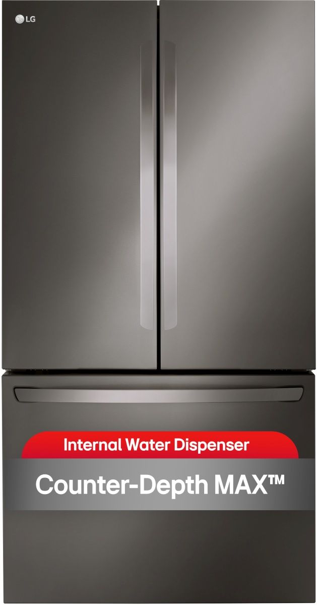 LG 36" 26.5 Cu. Ft. PrintProof™ Black Stainless Steel Smart Counter Depth French Door Refrigerator -1