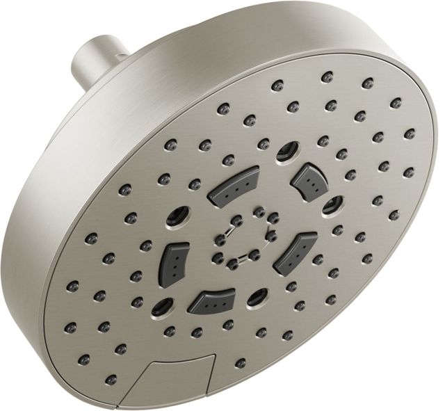 Brizo Essential™ Brilliance® Luxe Nickel® 7" Linear Round H2Okinetic® Multi-Function Wall Mount Shower Head-0