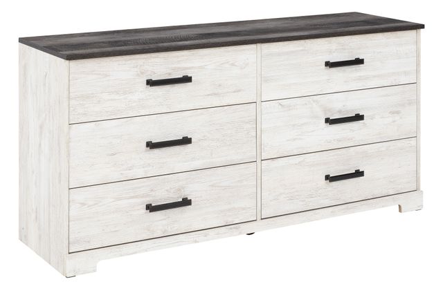 Signature Design by Ashley® Shawburn 4-Piece Whitewash/Charcoal Gray Queen Platform Bed-2