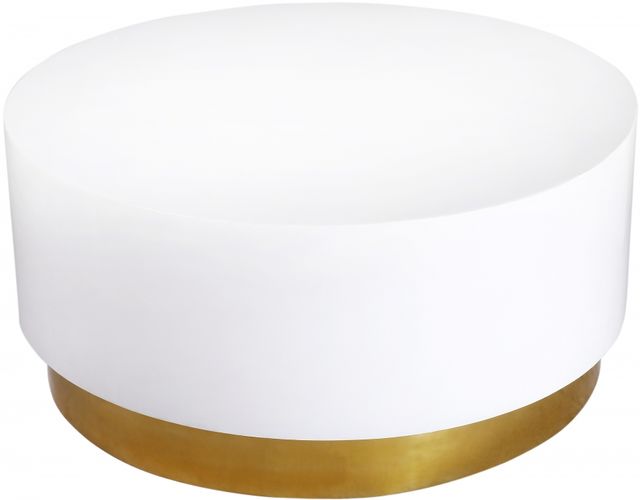 Meridian Furniture Deco White Coffee Table with Gold Base-0