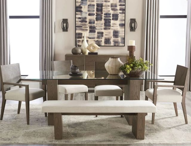 Modus Furniture Oakland Beige/Brunette Dining Bench-1