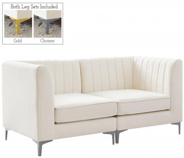 Meridian Furniture Alina 2-Piece Cream Modular Sectional Loveseat-1