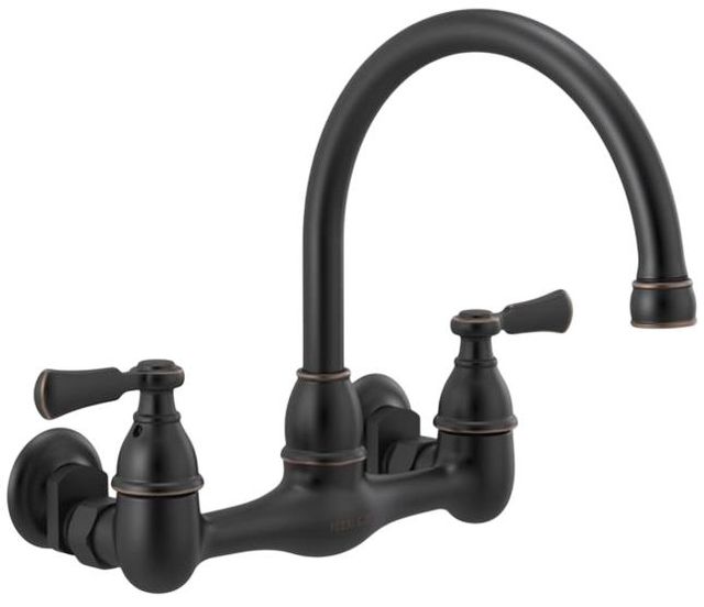 Peerless Elmhurst® Oil Rubbed Bronze 2-Handle Wall Mount Kitchen Faucet -0