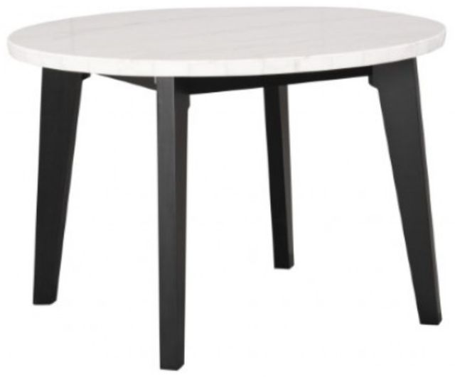 Furniture of America® Sabro White Round Dining Table with Black Base-0