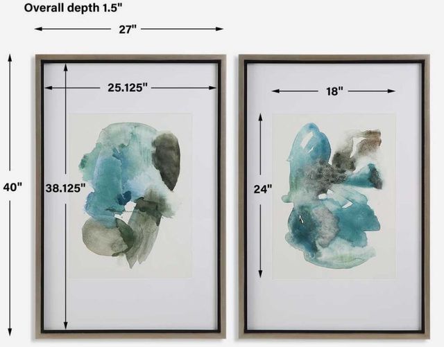 Uttermost® Terri Burris 2-Piece Blueprints Framed Prints Set-2