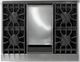 Viking® 5 Series 36" Valentine Pro Style Gas (LP) Range with Brushed Brass Trim-3