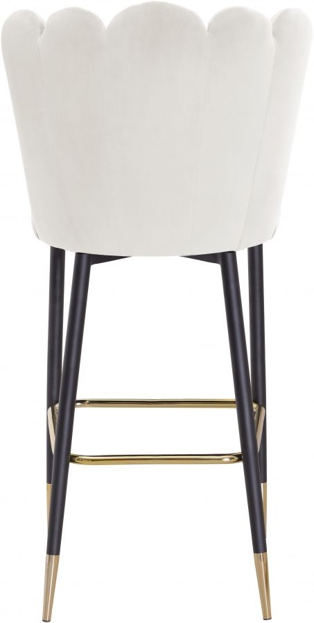 Meridian Furniture Lily Cream Velvet Stool-3