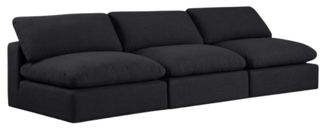 Meridian Furniture Comfy 3-Piece Black Armless Modular Sofa-0