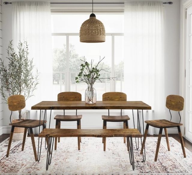 Jofran Inc. Nature's Edge 6-Piece Light Chestnut 79"Dining Set-0